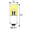  TUB NEON 10X28 220V 1.3MA    ! 
