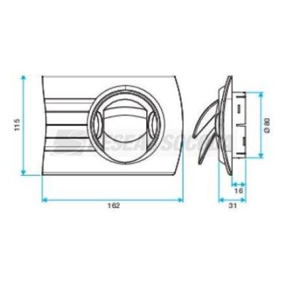  GRILLE BIP D80 BLC 