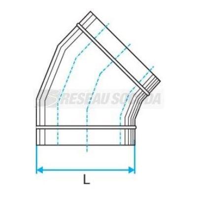  COUDE HORIZONTAL 45�- 675X215 