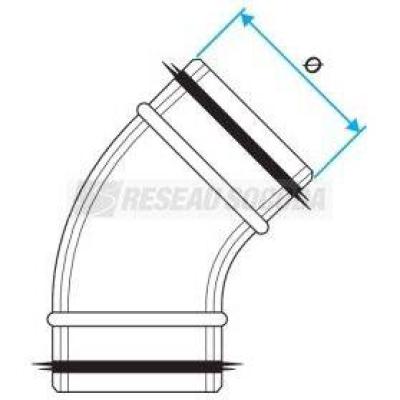  COUDE 45� GALVA + JOINT - D315 