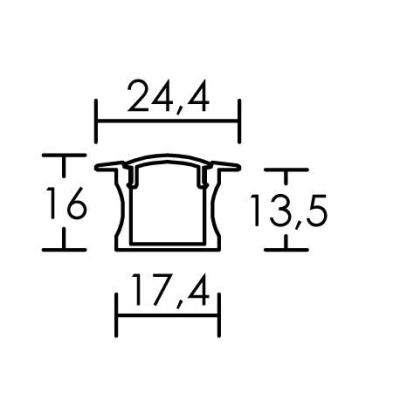  PROFILE PE2 2M ALU +DIFF OPALE 