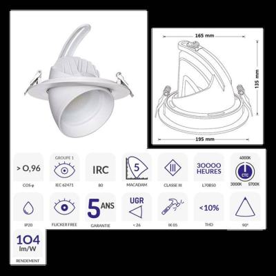 DOWNLIGHT SAMBA BLANC 28-38W S 
