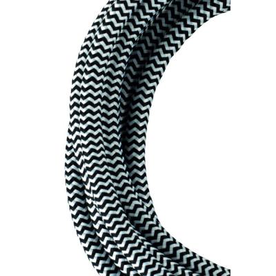  C�ble Textile 3 mtr Noir/Blanc 