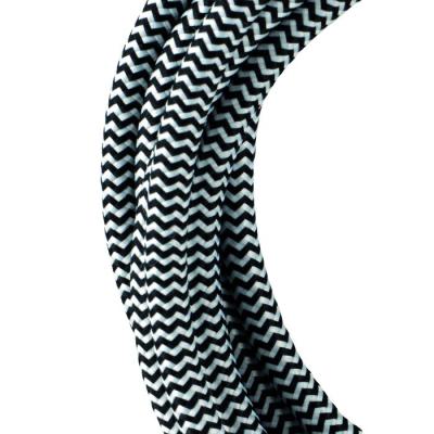  C�ble Textile 3m Noir/Blanc 3x 