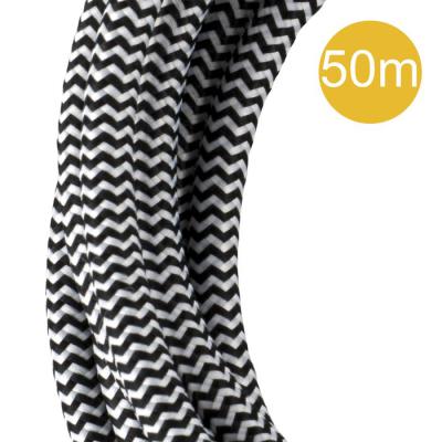  C�ble Textile 2C 50 mtr Noir/B 