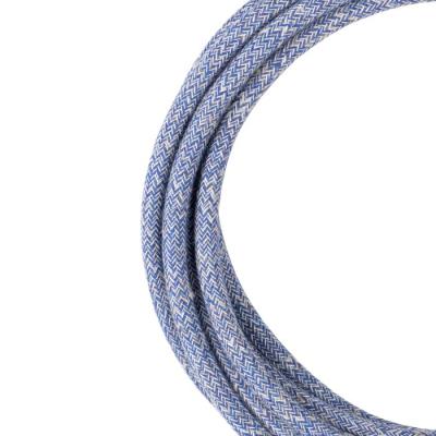  C�ble Textile Tweed 2C 3M Bleu 