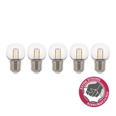  Pack 5xLED FIL Safe E27 2W 827 