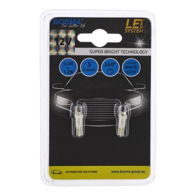  2x T5 Wedge Base LED Blanc 12V 