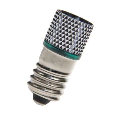  E10 T10X27 M.LED Vert 6V AC/DC 