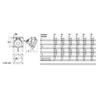  Socle 230V 2P+T 16A IP44 