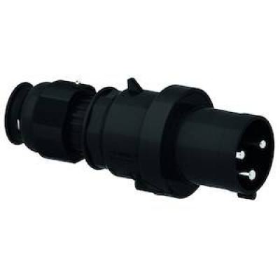  Fiche noire 230V 2P+T 63A IP44 