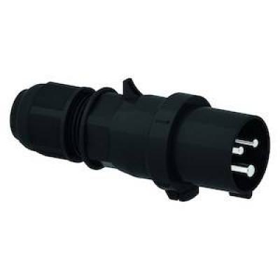  Fiche noire 230V 2P+T 16A IP44 