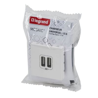  MOSAIC 2 PRISES USB BLANC 