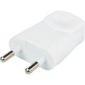  FICHE MALE 2P6A BLANC 9MM 