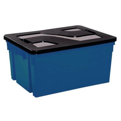  BAC+COUVERCLE BLEU/NOIR 50L 