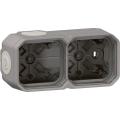  PLEXO BOITIER 2P H/V GRIS 