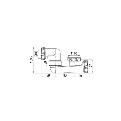  SIPHON BAIGN.BLANC H124+BOUCH 