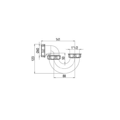  SIPHON BAIGNOIRE BLANC HT 123 