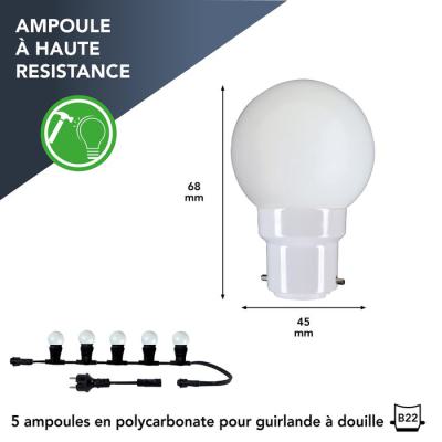  AMP. LED BLC 0,6W B22 LOT 5 