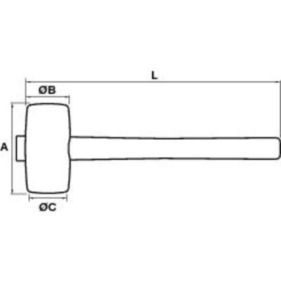  MAILLET CAOUTCHOUC DUR    60MM 
