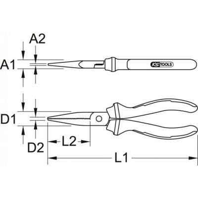  PINCE A� BECS PLAT L.165 MM 