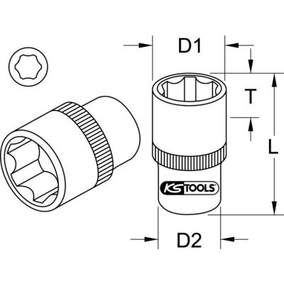  "DOUILLE 6 PANS 1/2"", 18 MM" 