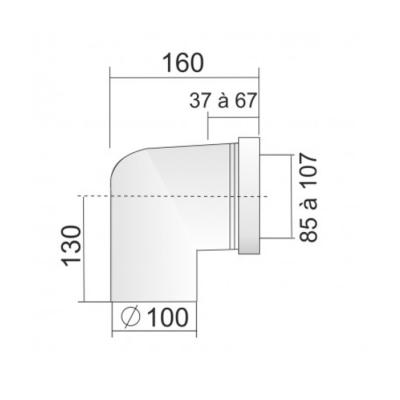  PIPE COURTE 90A� M100 