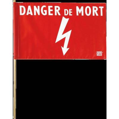  fanion rouge ''danger de mort' 