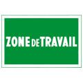  plaque alu ''zone de travail'' 