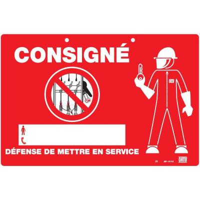 Affiche plastique ''CONSIGNE'' 