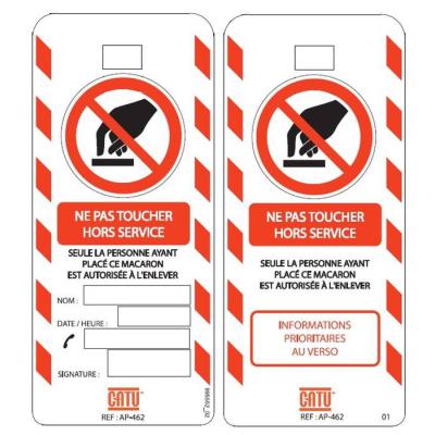  Affichette plast.''NE PAS TOUC 