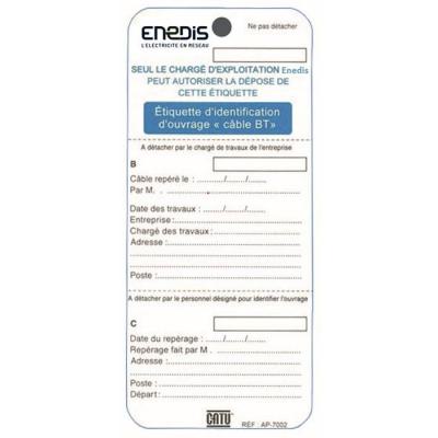  Etiquette ENEDIS plast. identi 