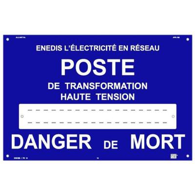  Plaque Alu. ENEDIS poste 18 ca 
