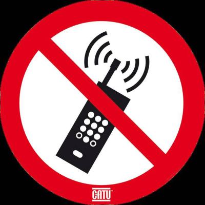  Affiche adh�sive PAS DE TELEPH 