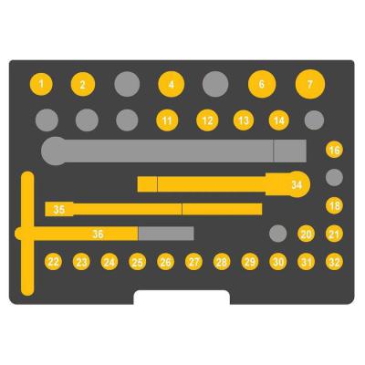  COFFRET 3/8'' CLE A CLIQUET, D 