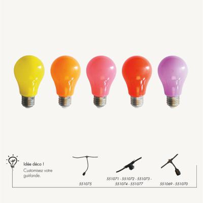  Amp. Lot de 5 A60 Coul.Ch E27 