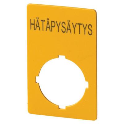  Etiquette, arr�t d'urgence, Hx 