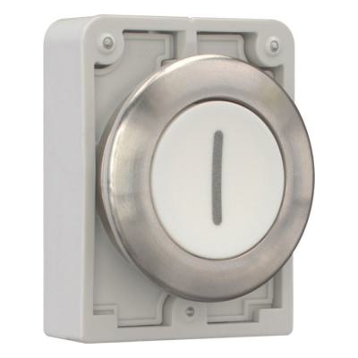  Bouton-pous.30mm affleur.,blan 