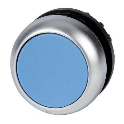  Bouton-poussoir, plat, bleu, � 