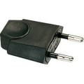  Fiche m�le 6A 2P noir 