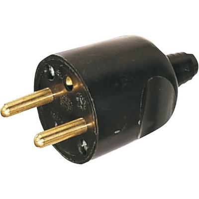 Fiche m�le 16A 2P+T noir 