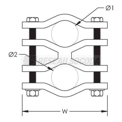  Support de m�t, forme en X 