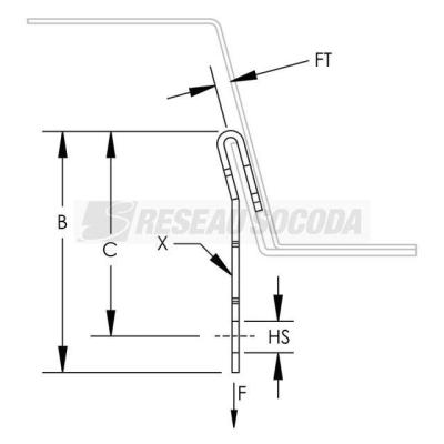  Attache profil� trap�zoidal, 