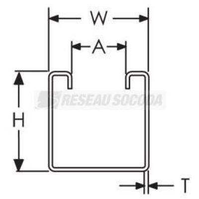  Rail trous obl, 41X41X2,5mmx3m 