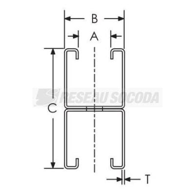  Console murale double 41x41x30 