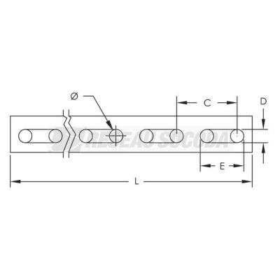  Rail en U, perfor�, 30x30x2x20 