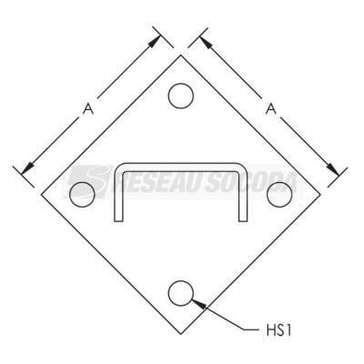  Embase  45� pour profil strut 
