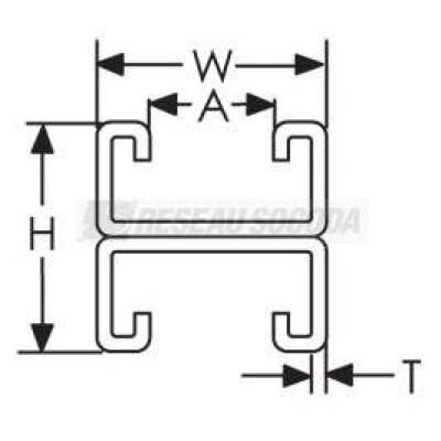  Rail double 2x(41x21x2.5x400mm 