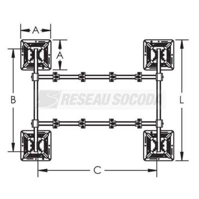  Kit support d'�quipement 4 bas 