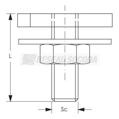  Ecrou rail E0-E1 pr�mont� M8x4 